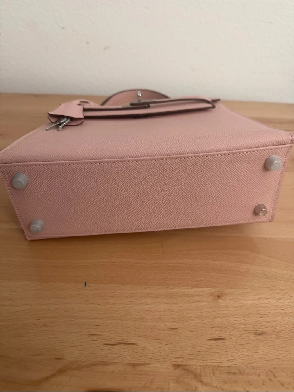 IMPORTED KELLY EPSOM PINK ROSE SAKURA 25 CM PHW SELLIER